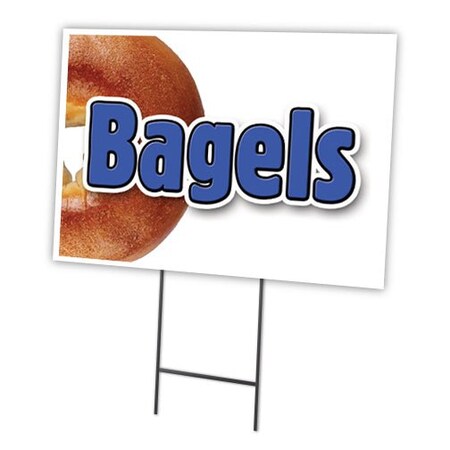 Signmission Bagels1 Yard Sign & Stake outdoor plastic coroplast window, C-1216 Bagels1 C-1216 Bagels1